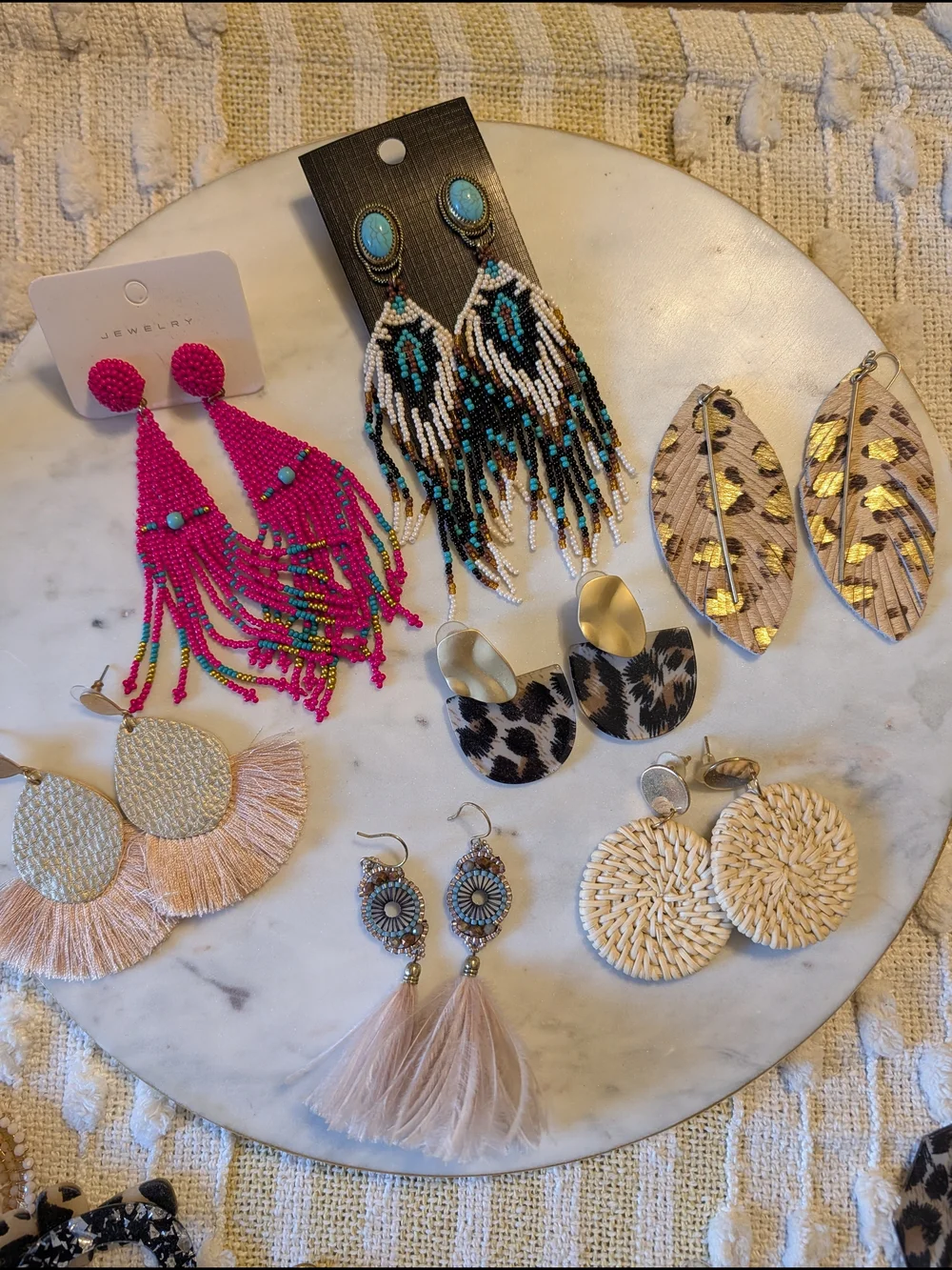 Assorted Women’s Fashion Earrings - Mixed Neutral and Metallic Colors